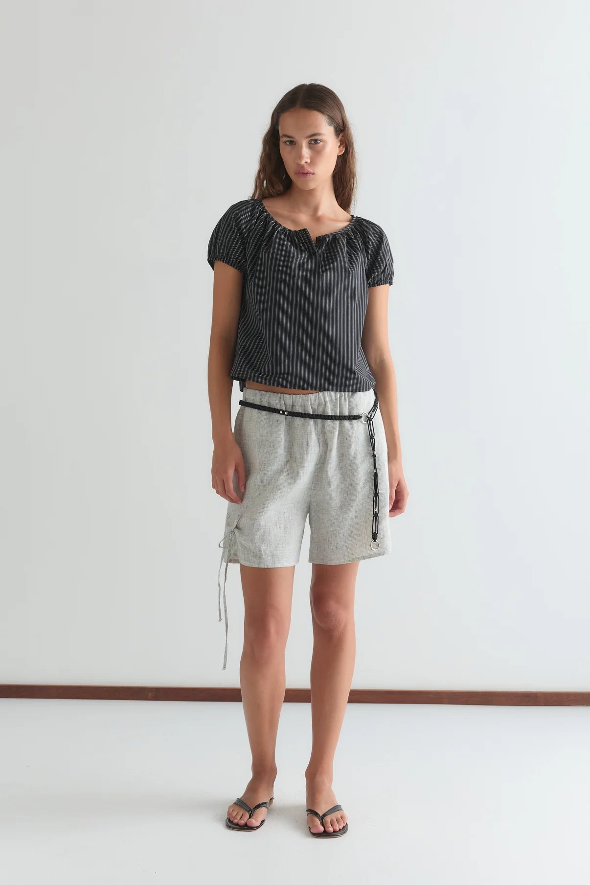 Deiji Studios | Poplin T-Shirt in Mono Stripe - Hey Jude
