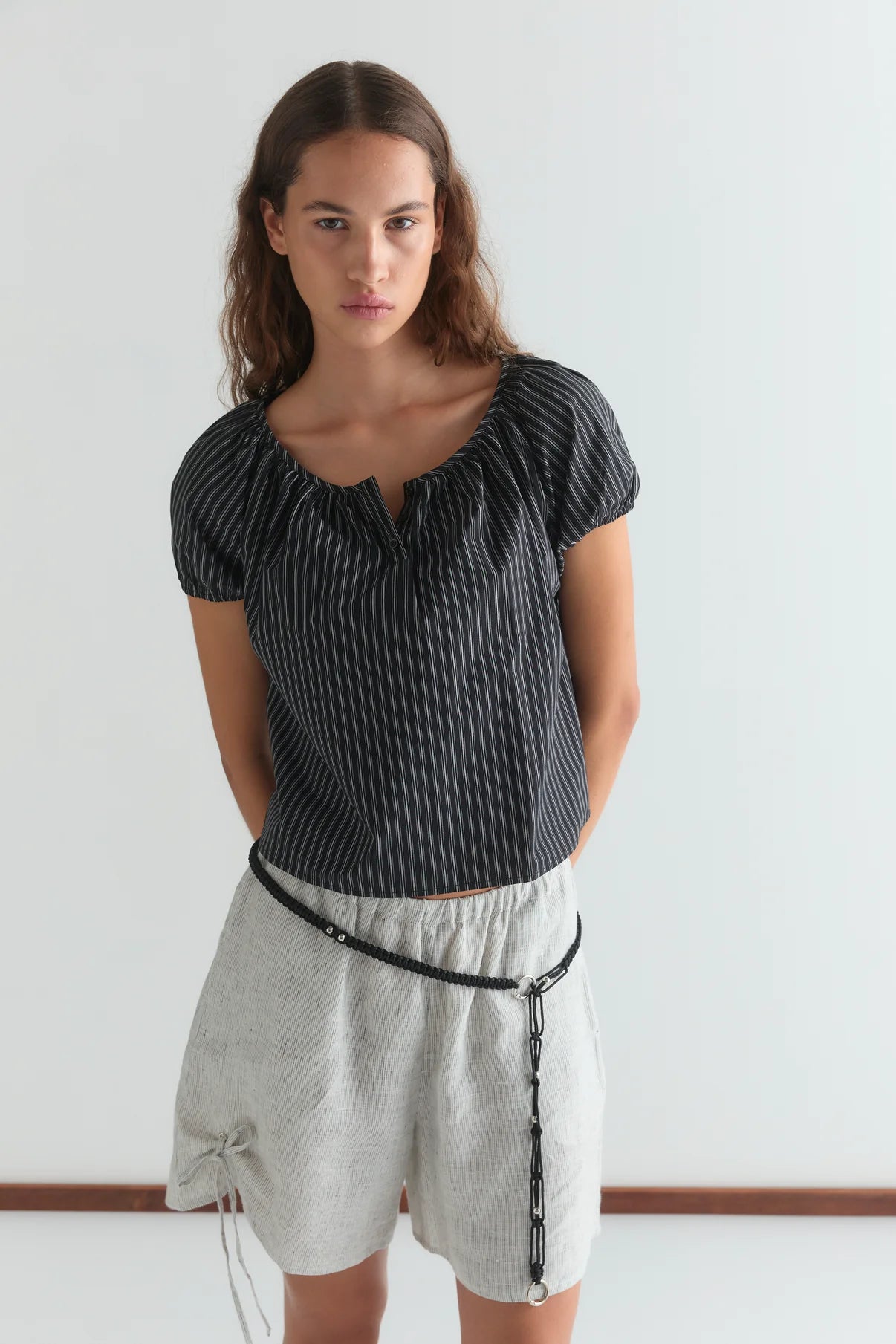 Deiji Studios | Poplin T-Shirt in Mono Stripe - Hey Jude