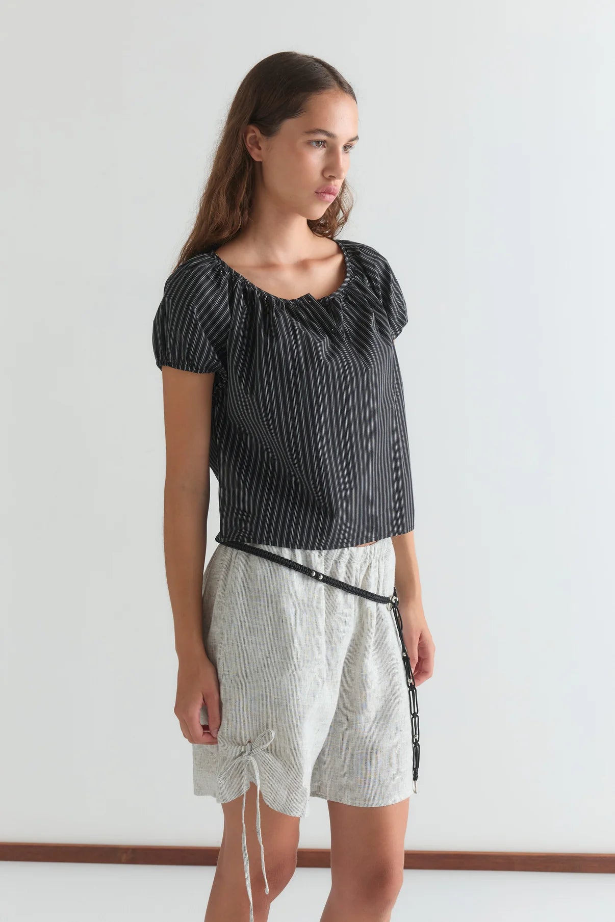 Deiji Studios | Poplin T-Shirt in Mono Stripe - Hey Jude