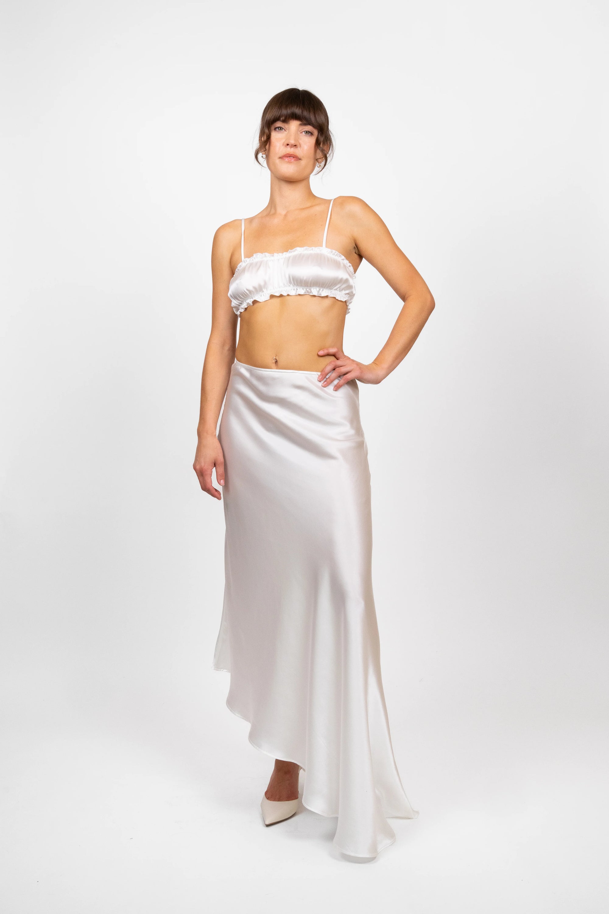 hijulez | Silk Skirt in Pearl