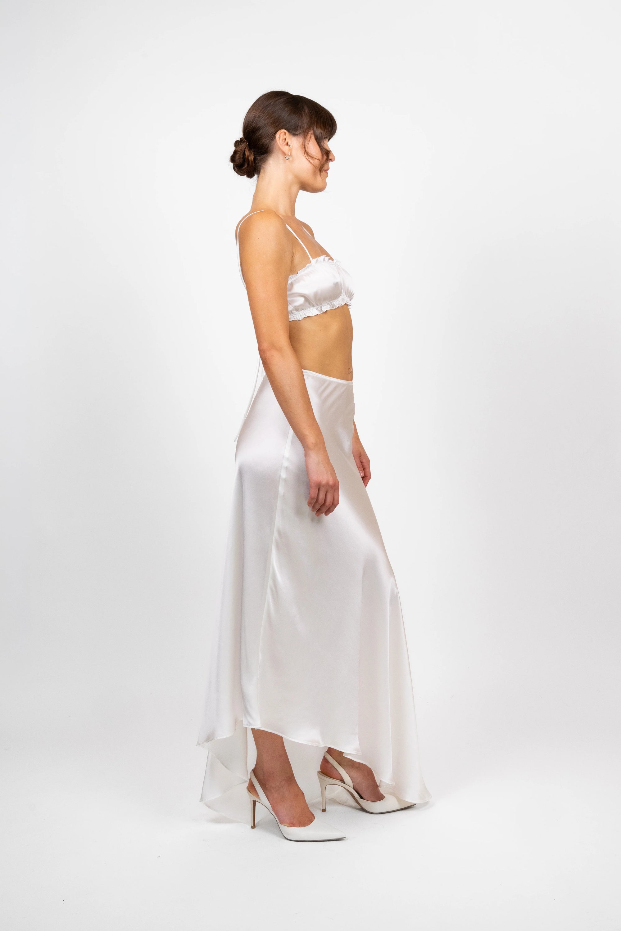 hijulez | Silk Skirt in Pearl