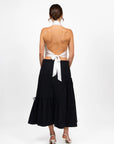 hijulez | Silk Draped Halter Top in Pearl
