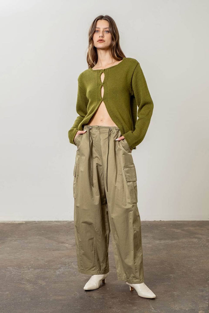 Moon River | Olive Baggy Cargo Pants
