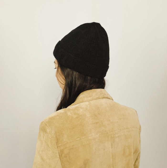 Black Alpaca Beanie
