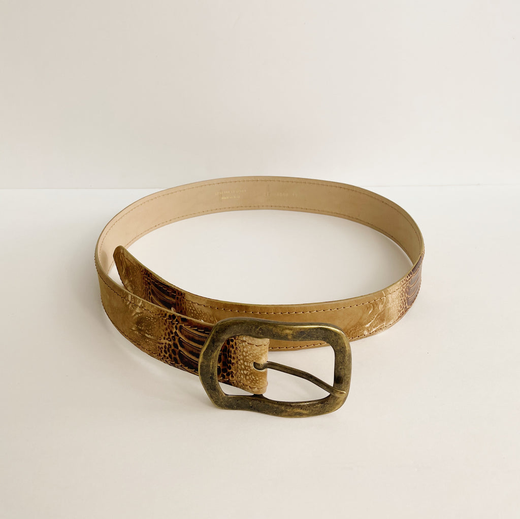 Vintage Tonal Croc Leather Belt