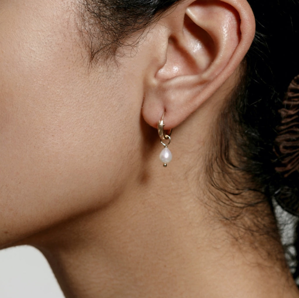 Wolf circus pearl hoop earrings sale