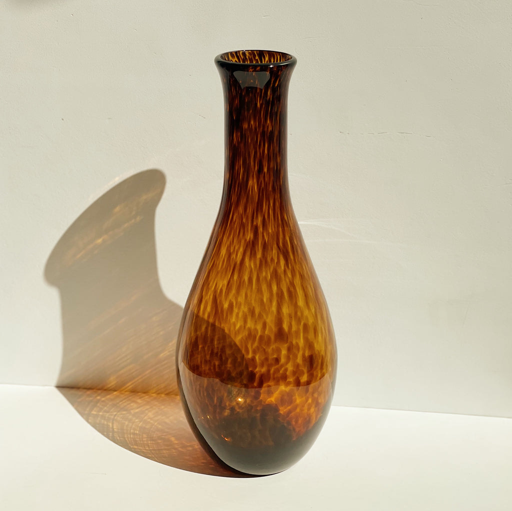 Chestnut Speckled Blown Glass Vase