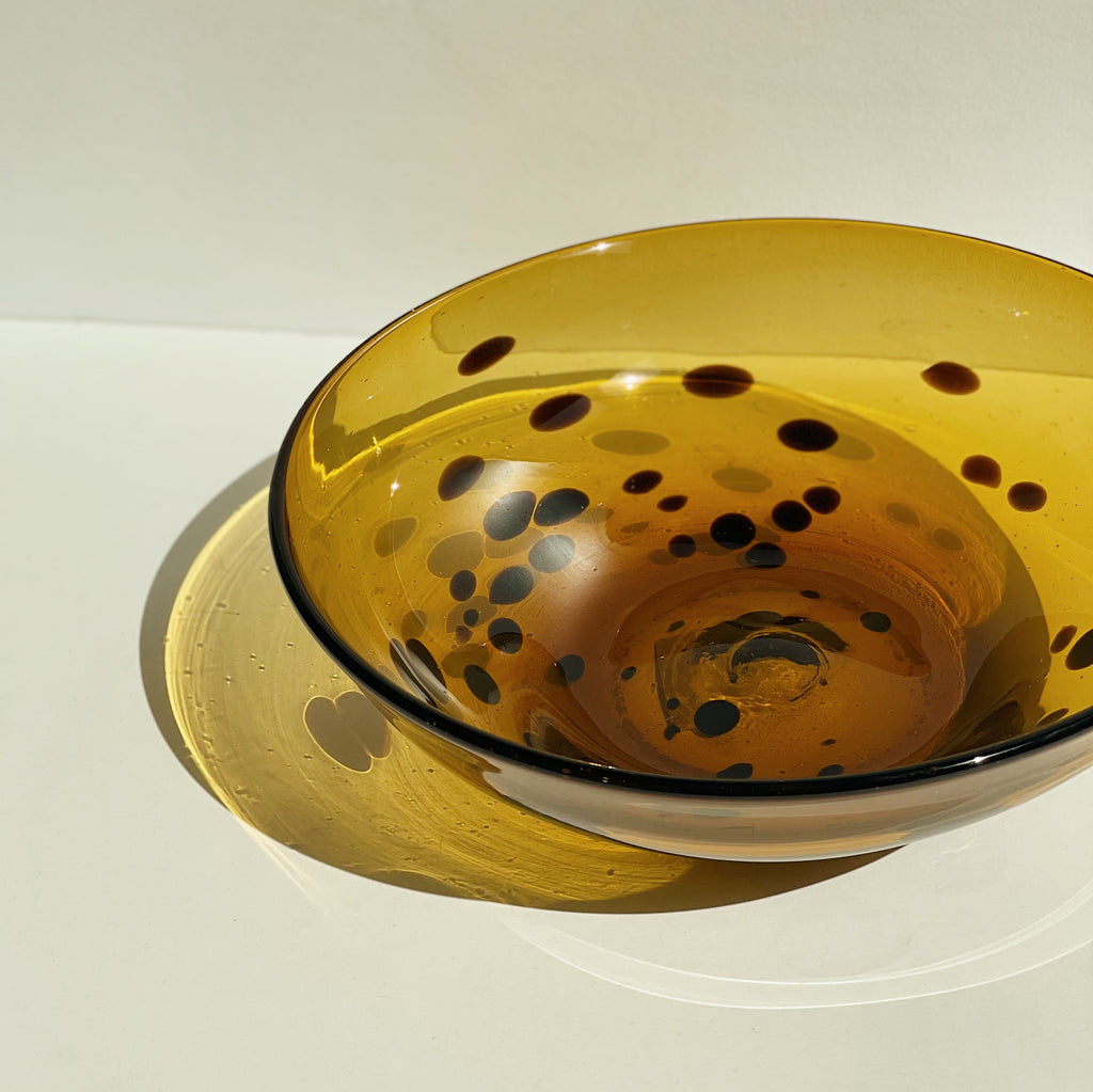 Speckled Amber Glass Bowl