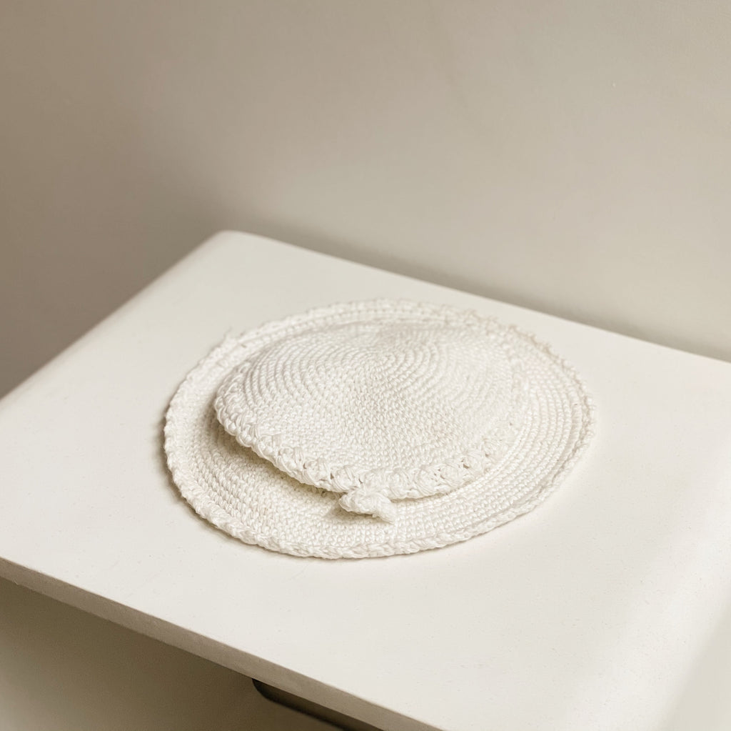 Soft Cream Knit Sun Hat
