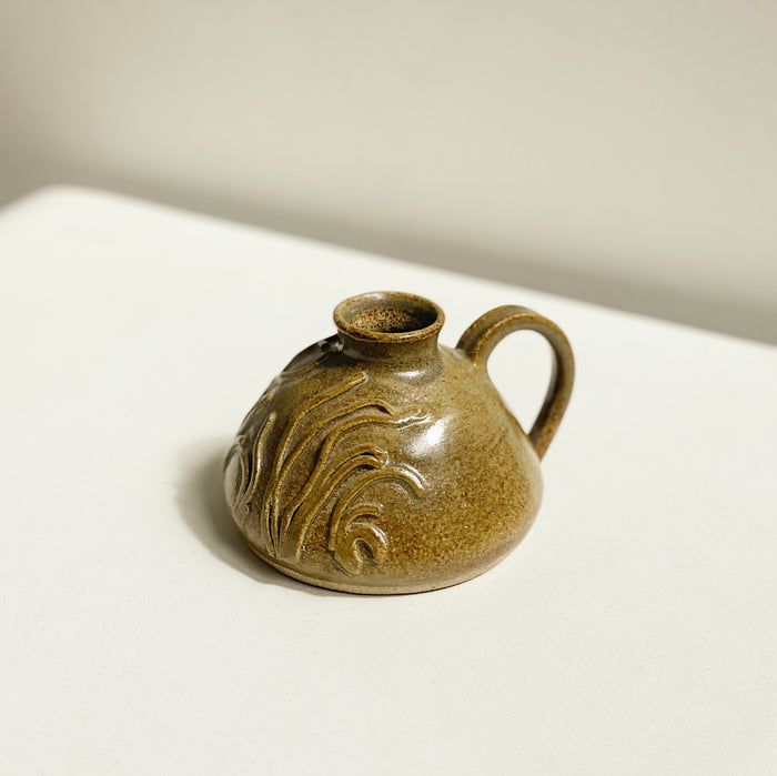 Earthtone Small Ceramic Vase with Handle