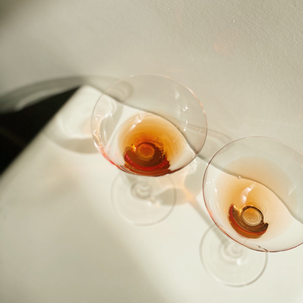 Tangerine Martini Glasses