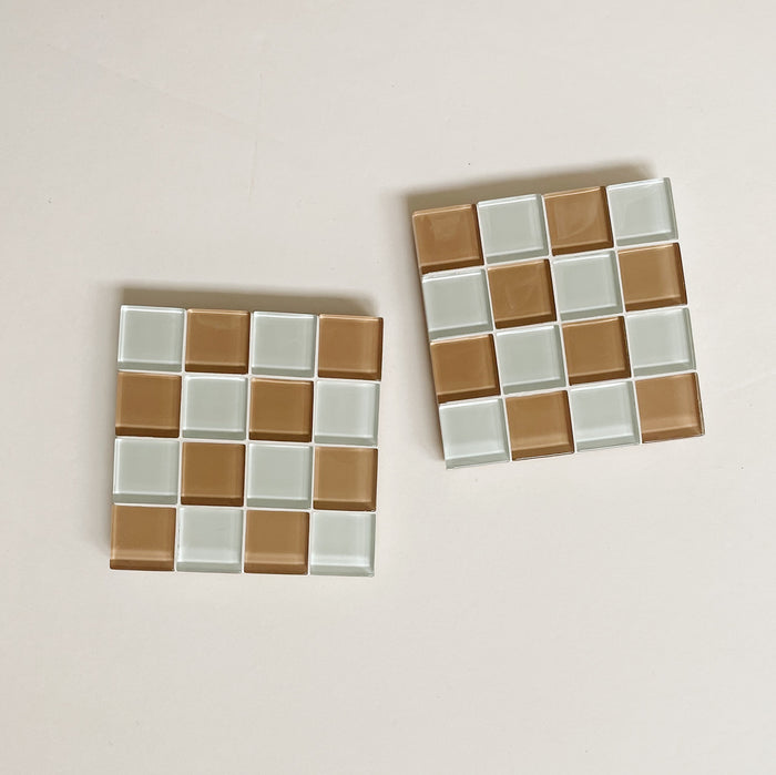 Glass Tile Coaster | Hazelnut Milk Chocolate