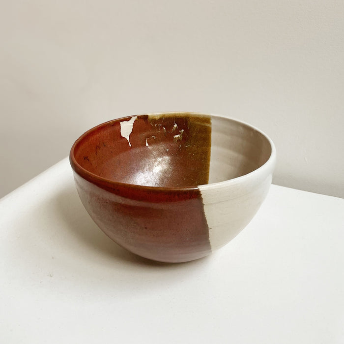 Rust & Cream Ceramic Bowl
