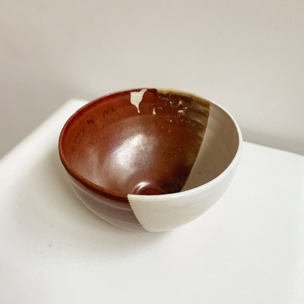 Rust & Cream Ceramic Bowl