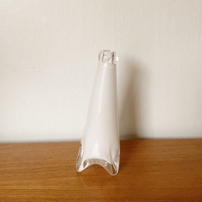 Milky Blown Glass Stem Vase