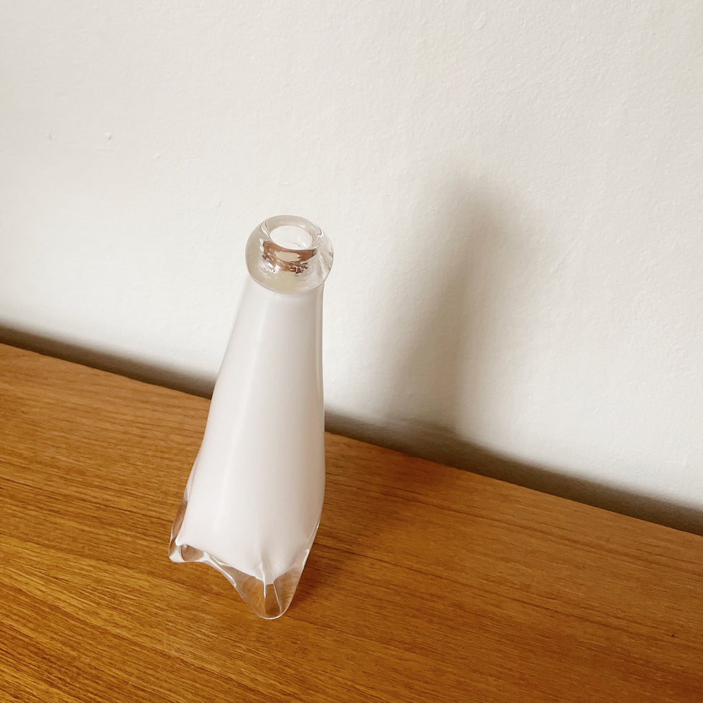 Milky Blown Glass Stem Vase