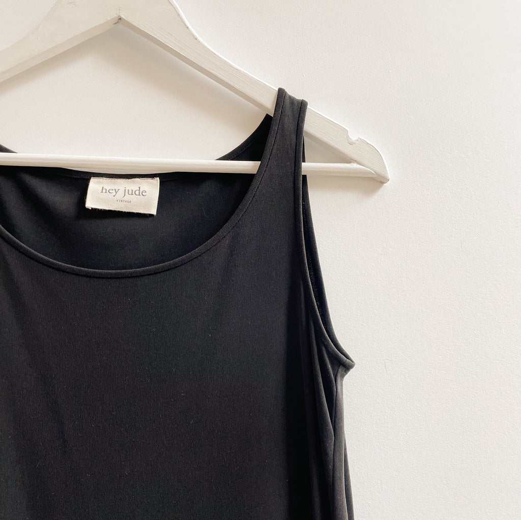 Black Slinky Silk Tank