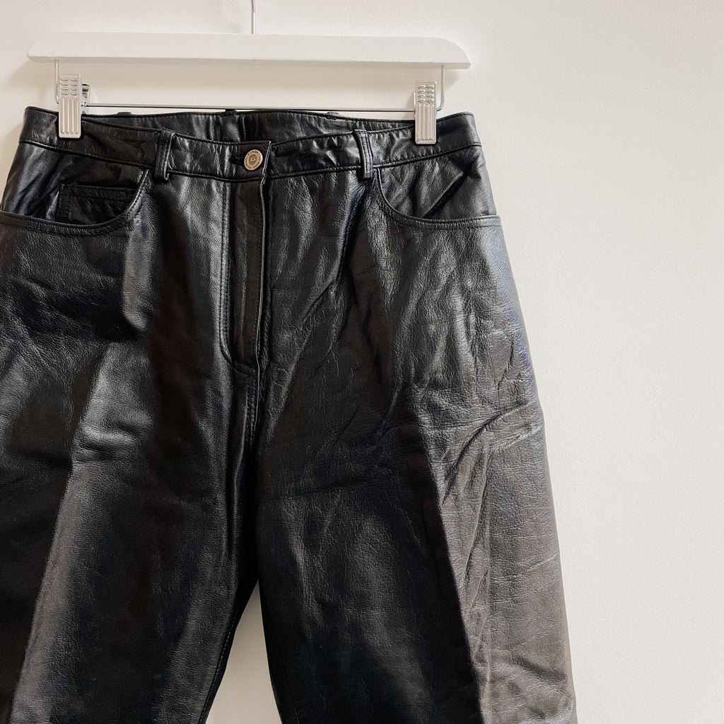 Midnight Leather Biker Pants