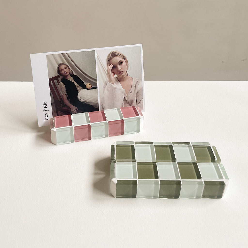 Glass Tile Picture Stand | Matcha Milk Chocolate