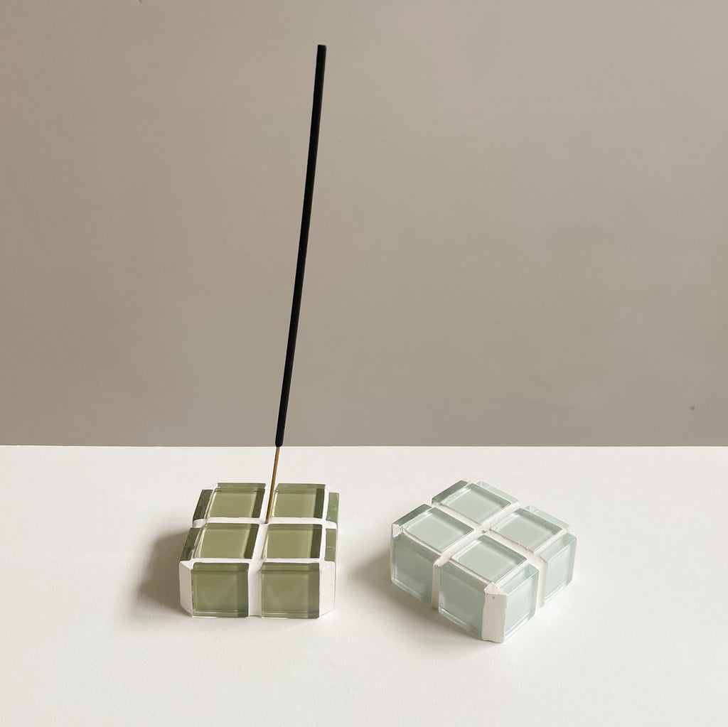 Glass Tile Incense Holder | Sage