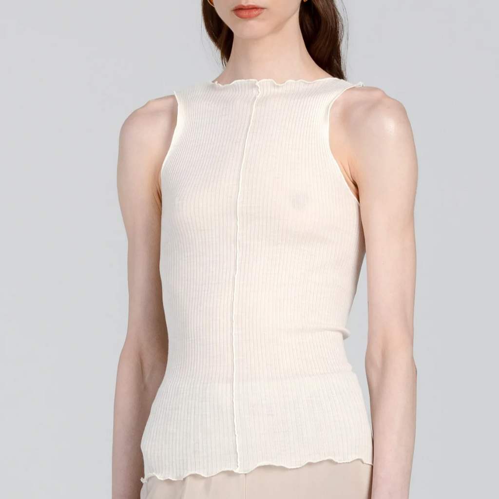 Pradegal | Reed Wool + Silk Sleeveless in Cream