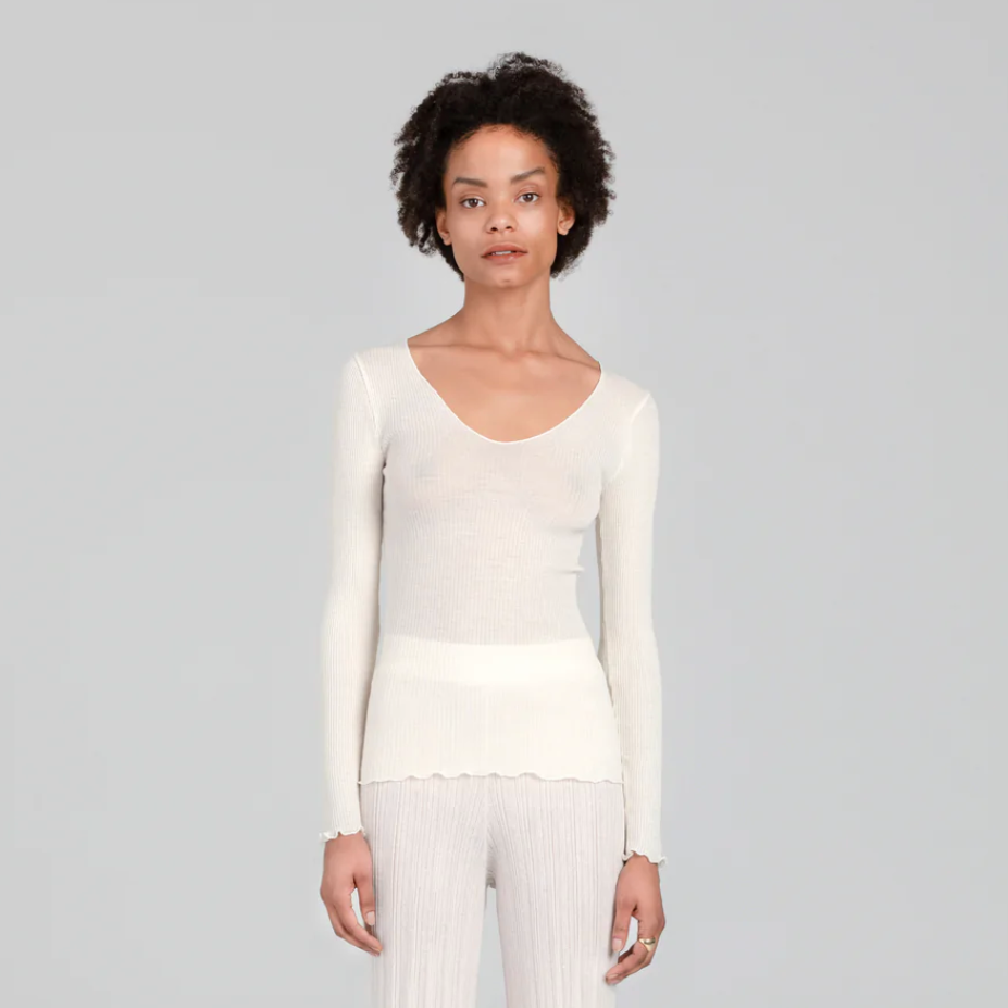 Pradegal | Aila Wool + Silk Top in Cream