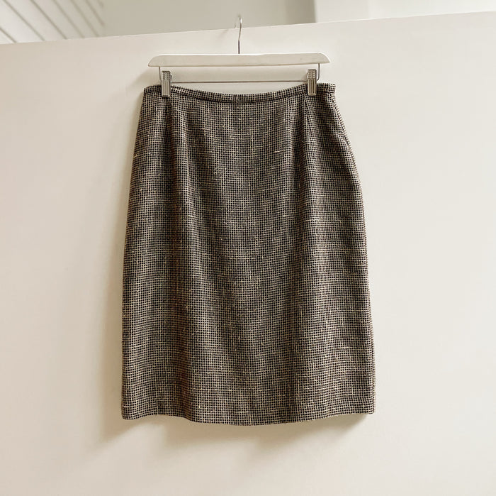 Textured Grid Stitched Skirt